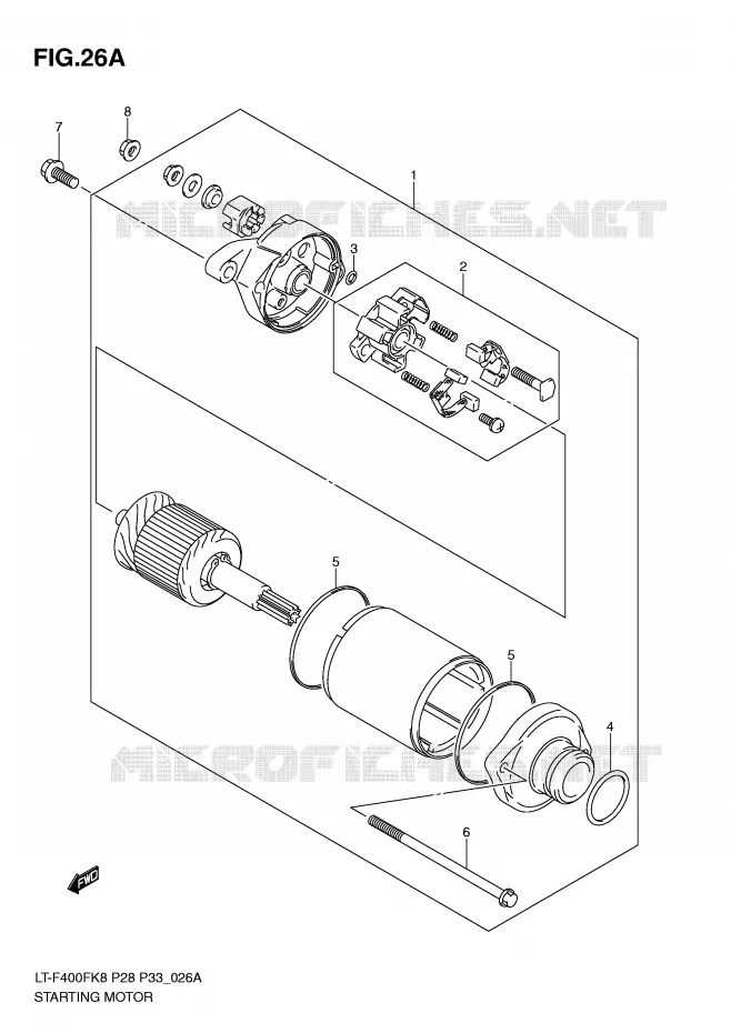 DEMARREUR (MODEL L0) Suzuki QUAD 400 KINGQUAD 2010  LT-F400FL0(P28/P33)