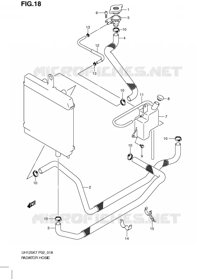DURITE DE RADIATEUR Suzuki SCOOTER 125 BURGMAN 2011  UH125GL0(P2)