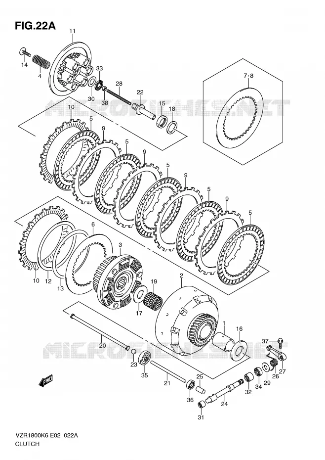 EMBRAYAGE (MODEL L0) Suzuki MOTO 1800 INTRUDER 2007  VZR1800K7(E2)