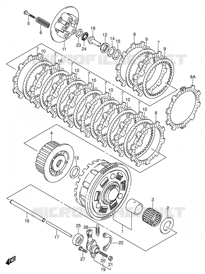 EMBRAYAGE Suzuki MOTO 750 GSX-R 2000  GSX-R750Y(E2)