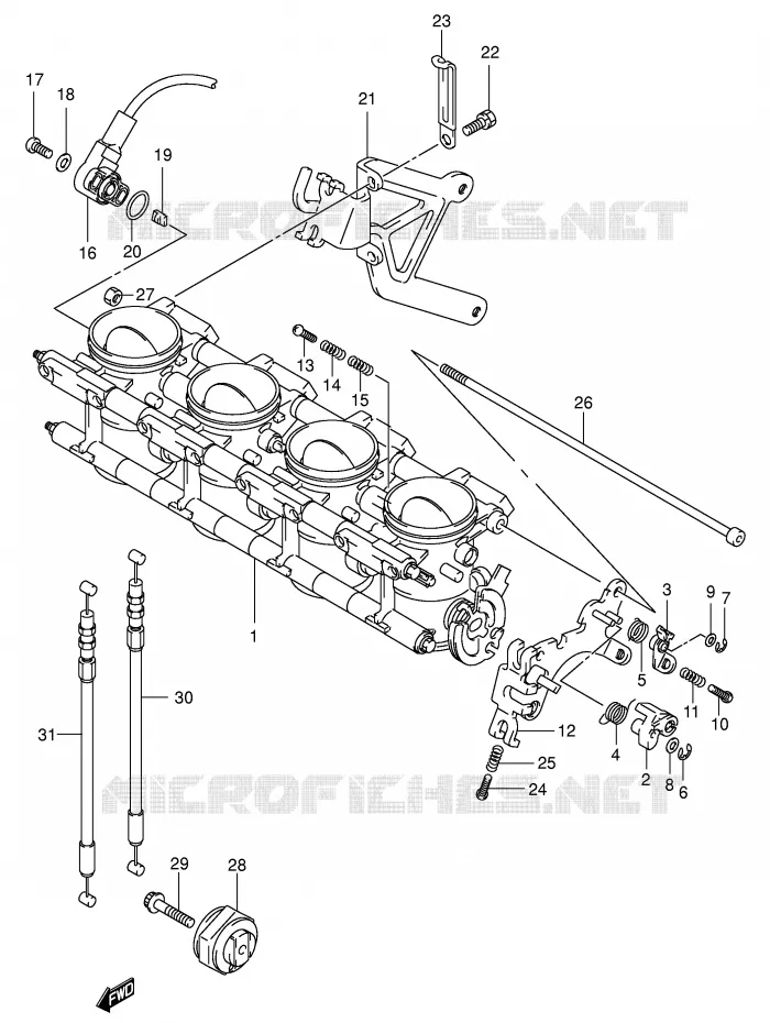 ENSEMBLE INJECTION (MODELE K1) Suzuki MOTO 750 GSX-R 2001  GSX-R750U2K1(E2)