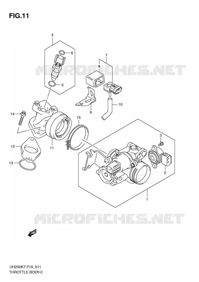 ENSEMBLE INJECTION Suzuki SCOOTER 200 BURGMAN 2010  UH200L0(P19)