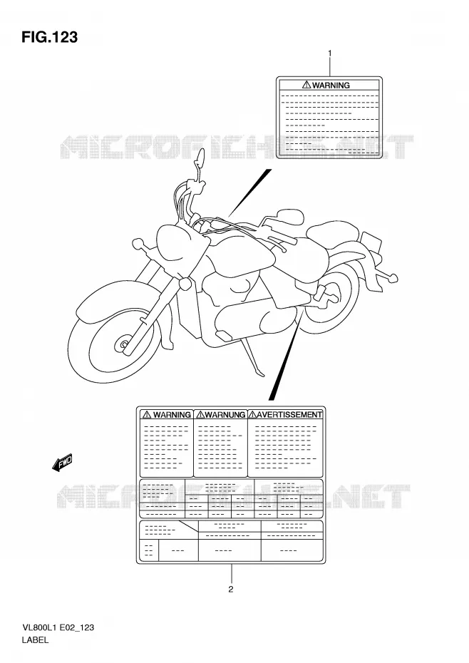 ETIQUETTE (VL800CL1 E2) Suzuki MOTO 800 VOLUSIA 2011  VL800CL1(E2)