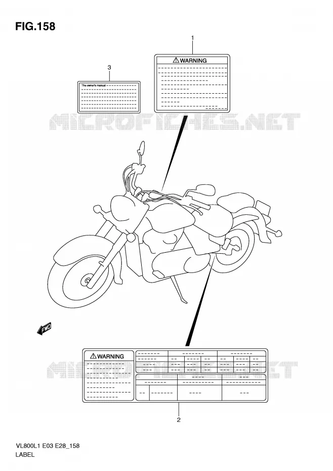 ETIQUETTE (VL800CL1 E3) Suzuki MOTO 800 VOLUSIA 2011  VL800TL1(E3/E28)