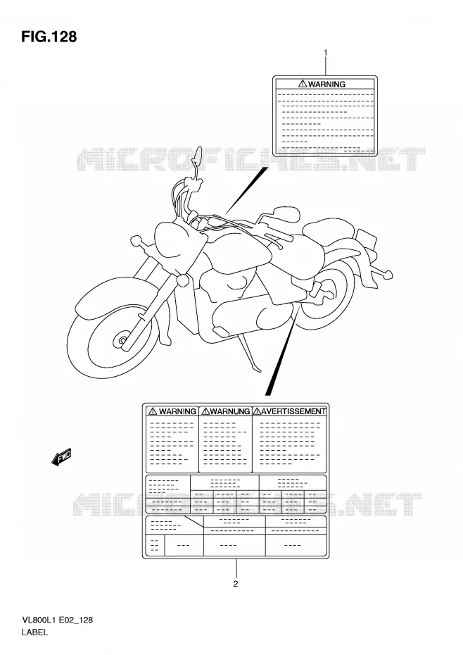 ETIQUETTE (VL800CUEL1 E19) Suzuki MOTO 800 VOLUSIA 2011  VL800L1(E2)