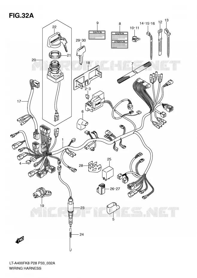 FAISCEAU ELECTRIQUE (MODEL L0) Suzuki QUAD 400 EIGER 2008  LT-A400FK8(P28/P33)