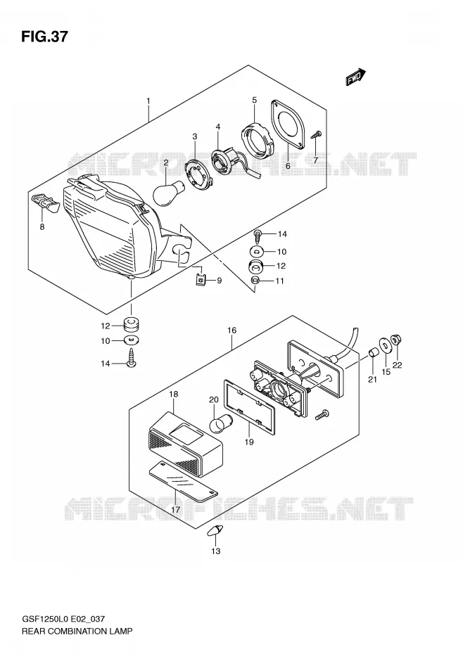 FEU ARRIERE Suzuki MOTO 1250 BANDIT-N 2010  GSF1250L0(E2)