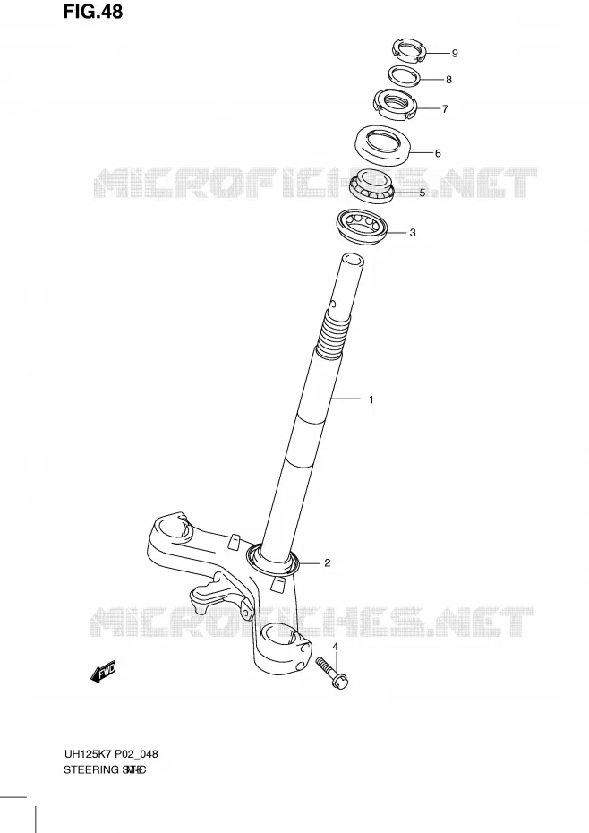 FIG. 48 (G- 4) STEERING STEM Suzuki SCOOTER 125 BURGMAN 2011  UH125GL0(P2)