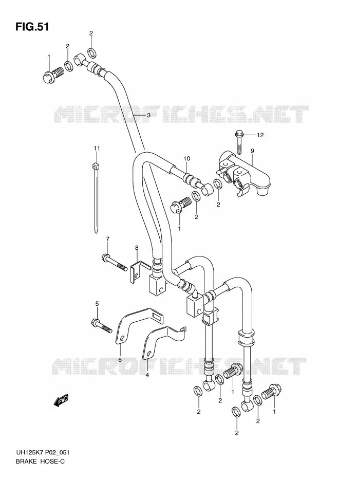 FLEXIBLE DE FREIN Suzuki SCOOTER 125 BURGMAN 2010  UH125GL0(P2)