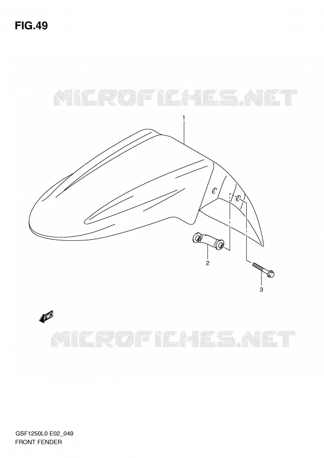 GARDE BOUE AVANT (GSF1250L0) Suzuki MOTO 1250 BANDIT-N 2010  GSF1250L0(E2)
