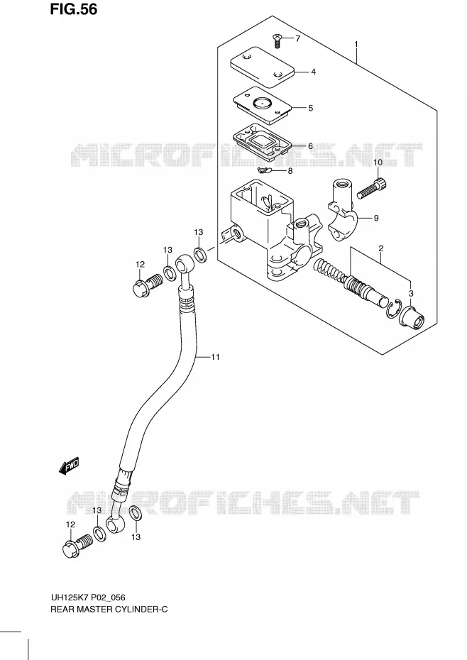 MAITRE CYLINDRE ARRIERE Suzuki SCOOTER 125 BURGMAN 2011  UH125GL0(P2)