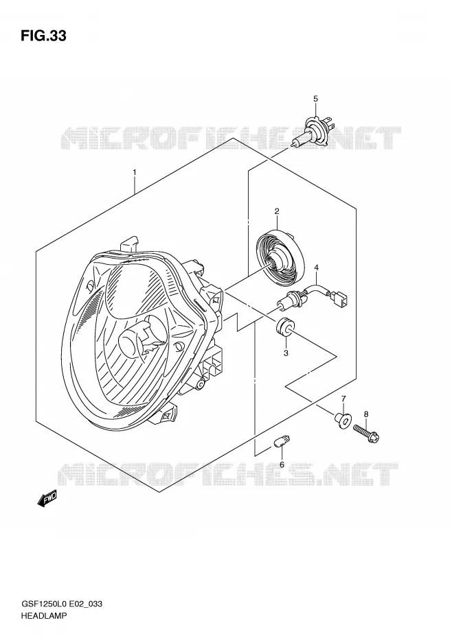 PHARE (E2/E19) Suzuki MOTO 1250 BANDIT 2010  GSF1250AL0(E2)