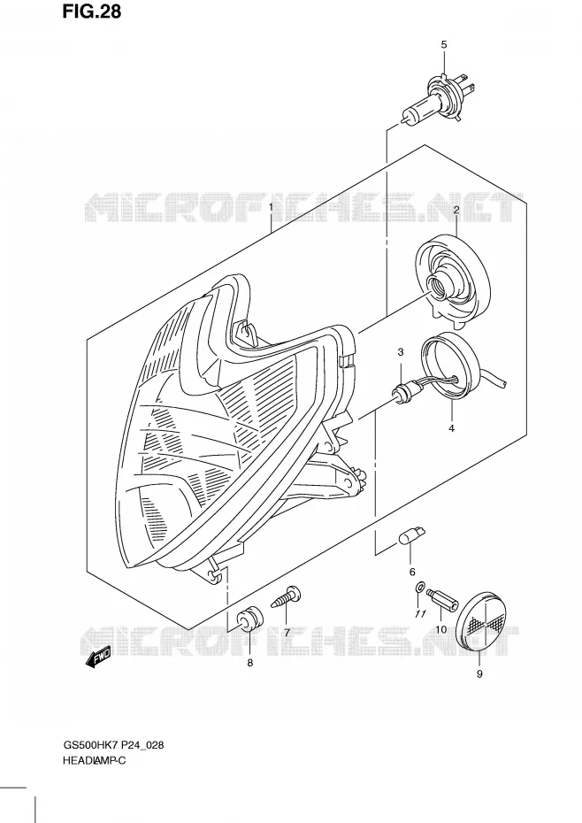 PHARE (GS500FH) Suzuki MOTO 500 GS-F 2009  GS500FHK9(P24)