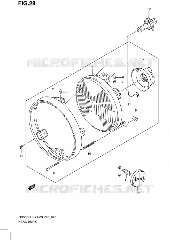 PHARE (GS500H P28, P95) Suzuki MOTO 500 GS-F 2008  GS500FHK8(P3)