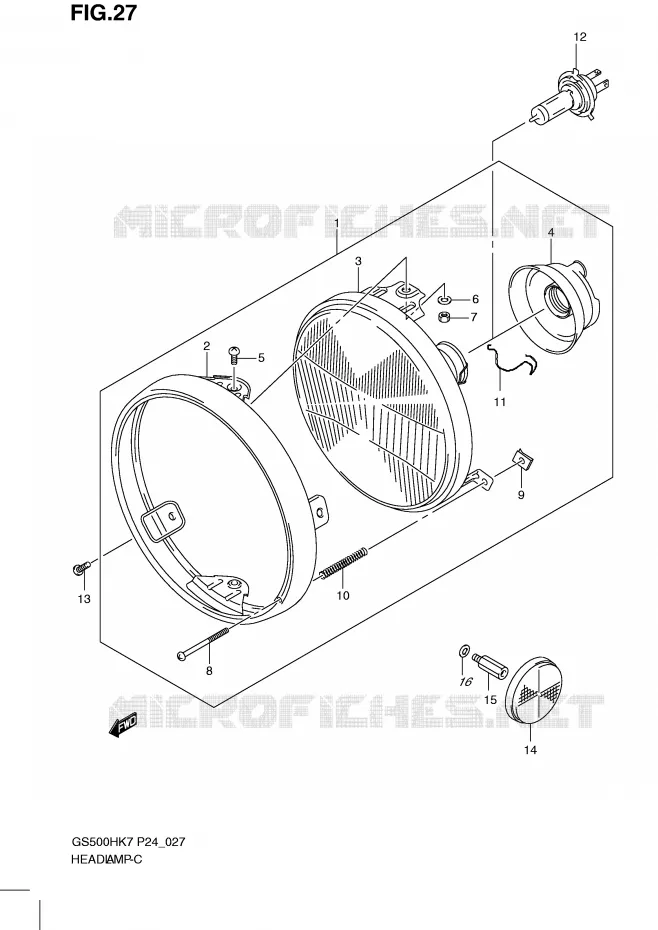 PHARE (GS500H) Suzuki MOTO 500 GS-F 2010  GS500FHL0(P24)