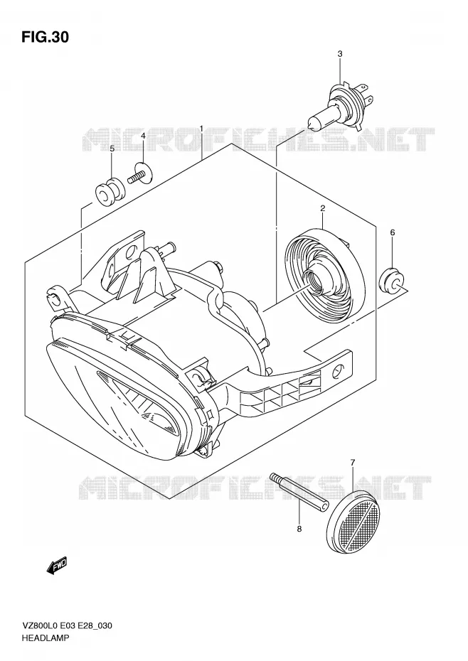 PHARE Suzuki MOTO 800 MARAUDER 2010  VZ800L0(E3/E28)