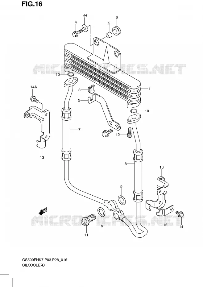 RADIATEUR D'HUILE (GS500FH) Suzuki MOTO 500 GS-F 2010  GS500FHL0(P3)