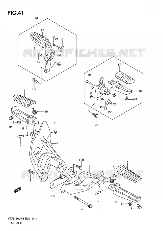 REPOSE PIED Suzuki MOTO 1800 INTRUDER 2010  VZR1800L0(E2)