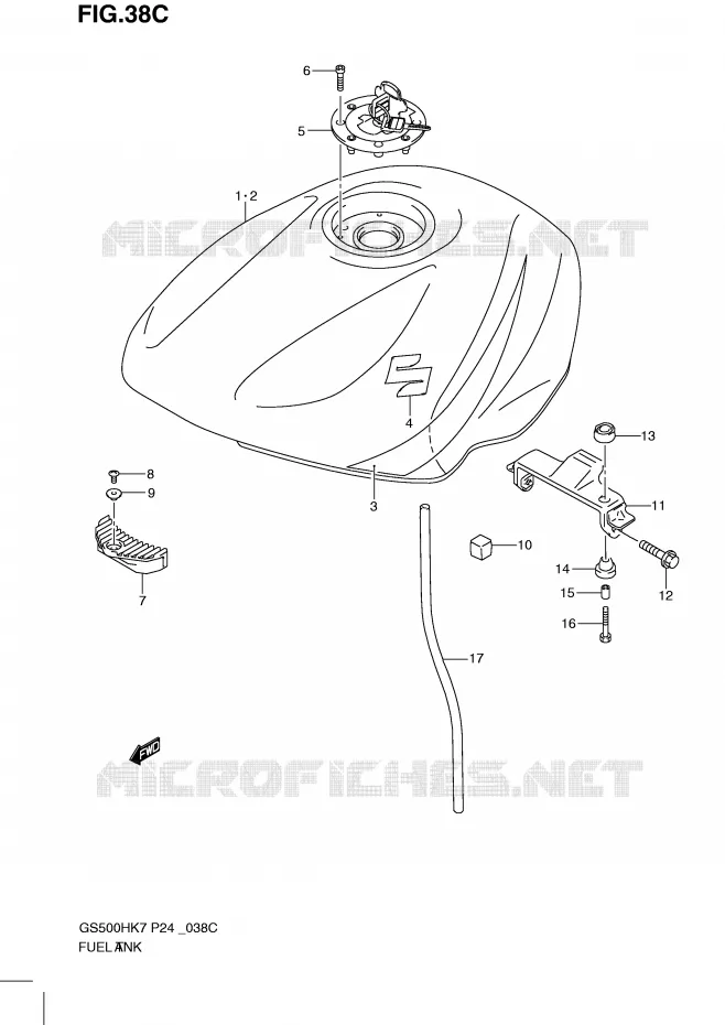 RESERVOIR D'ESSENCE (MODEL L0) Suzuki MOTO 500 GS-F 2010  GS500FHL0(P24)