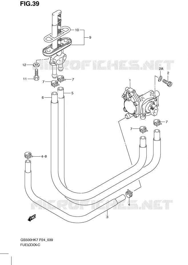 ROBINET D'ESSENCE Suzuki MOTO 500 GS-F 2010  GS500FHL0(P24)