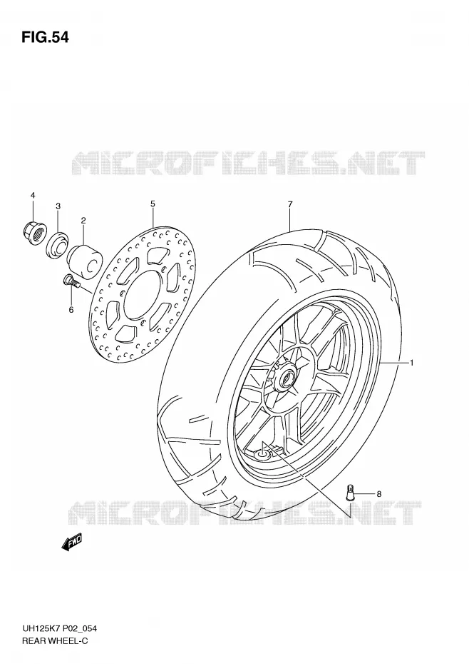 ROUE ARRIERE Suzuki SCOOTER 125 BURGMAN 2011  UH125GL0(P2)