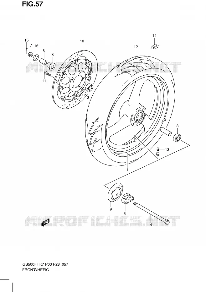 ROUE AVANT Suzuki MOTO 500 GS-E 2010  GS500HL0(P3)