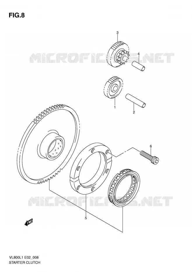 ROUE LIBRE DE DEMARREUR Suzuki MOTO 800 VOLUSIA 2011  VL800CUEL1(E2)