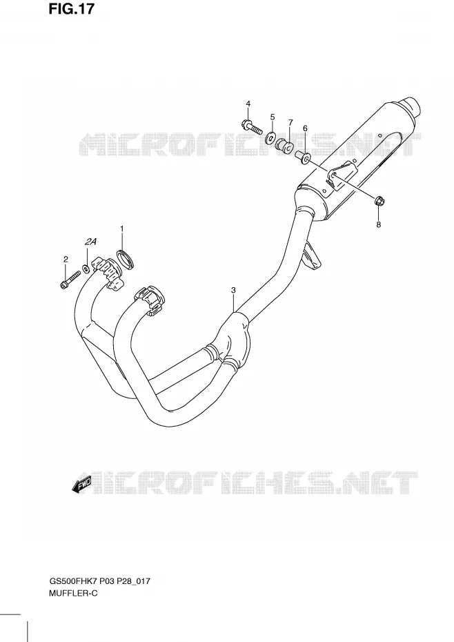 SILENCIEUX Suzuki MOTO 500 GS-E 2008  GS500HK8(P3)