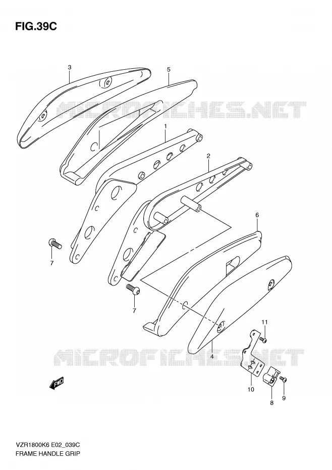 SUPPORT ARRIERE (MODEL L0) Suzuki MOTO 1800 INTRUDER 2008  VZR1800U2K8(E2)