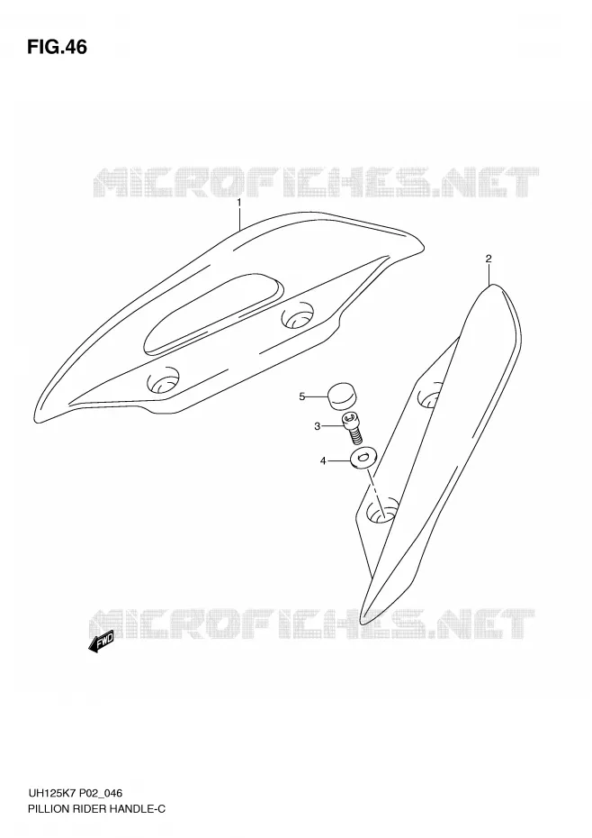 SUPPORT DOSSERET (MODEL K7) Suzuki SCOOTER 125 BURGMAN 2012  UH125GL0(P2)