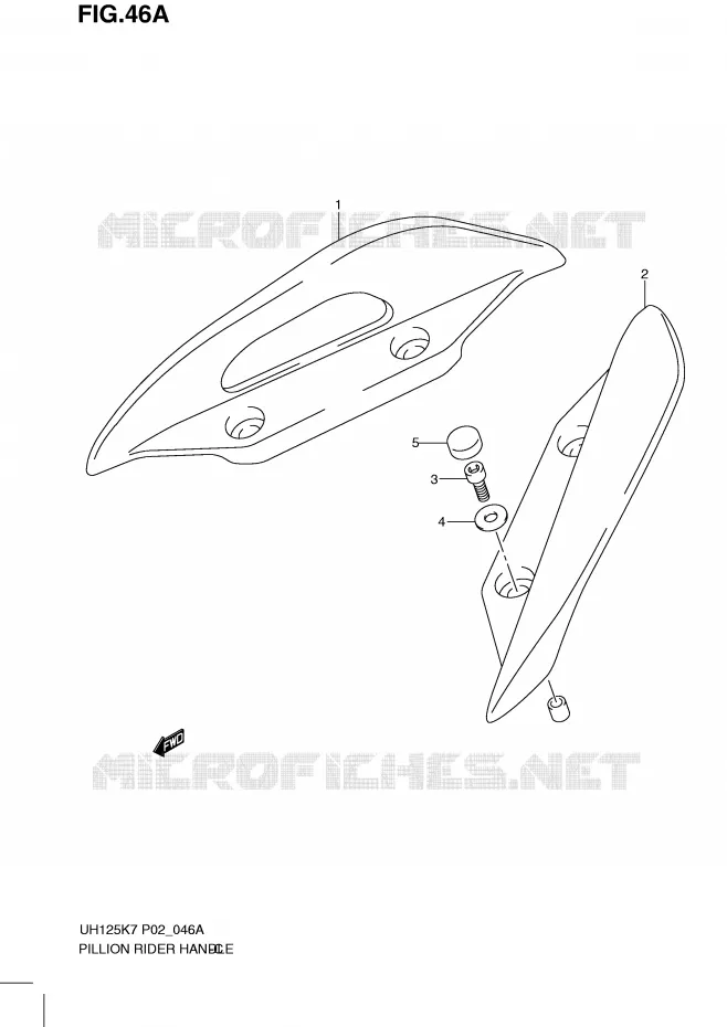 SUPPORT DOSSERET (MODEL K8) Suzuki SCOOTER 125 BURGMAN 2010  UH125GL0(P2)