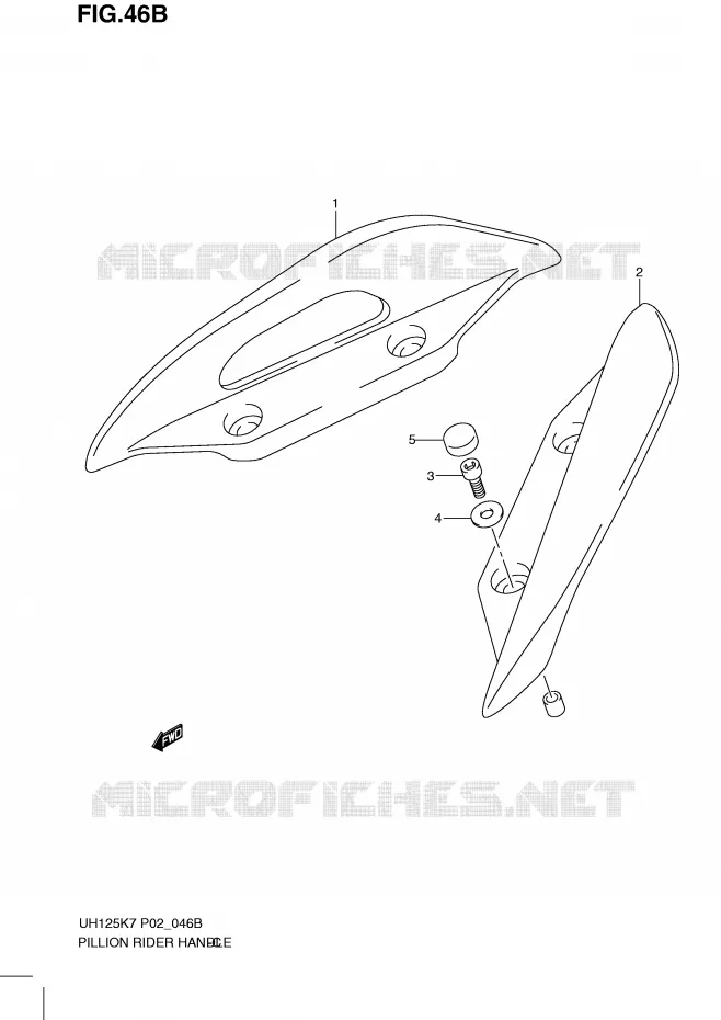 SUPPORT DOSSERET (MODEL K9) Suzuki SCOOTER 125 BURGMAN 2012  UH125GL0(P2)