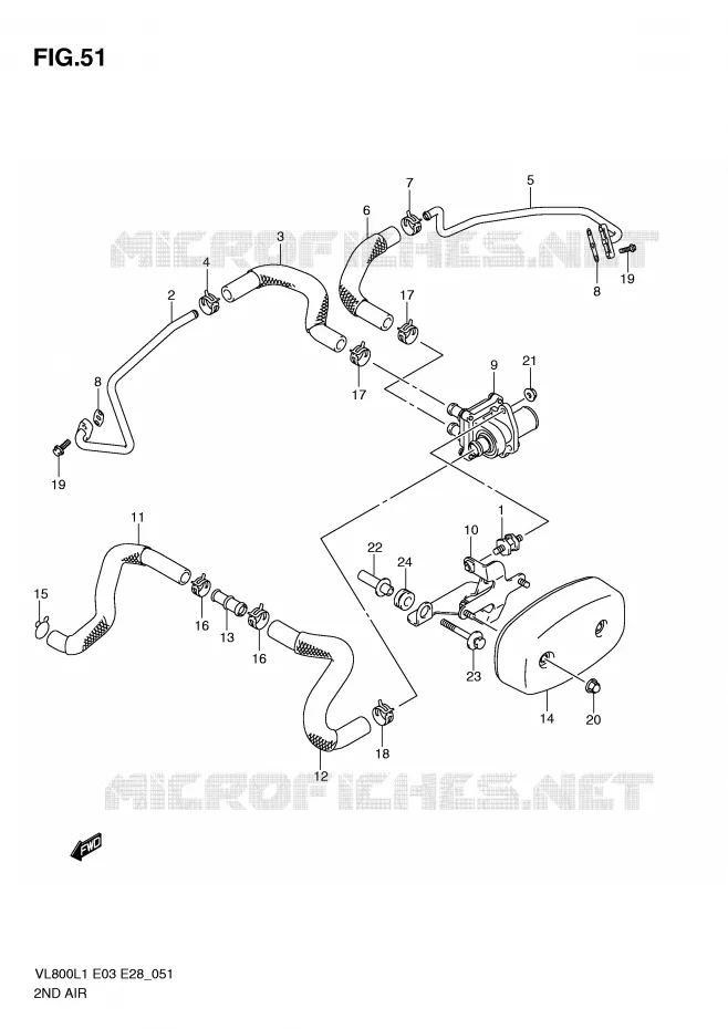SYSTÈME DE RECYCLAGE GAZ D'ECHAPPEMENT Suzuki MOTO 800 VOLUSIA 2011  VL800TL1(E3/E28)