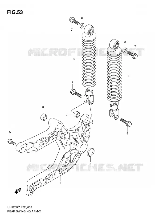 BRAS OSCILLANT ARRIERE Suzuki SCOOTER 125 BURGMAN 2008  UH125K8(P2)