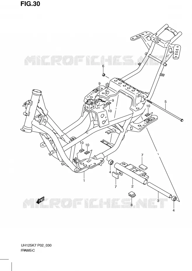 CADRE Suzuki SCOOTER 125 BURGMAN 2012  UH125GL0(P2)