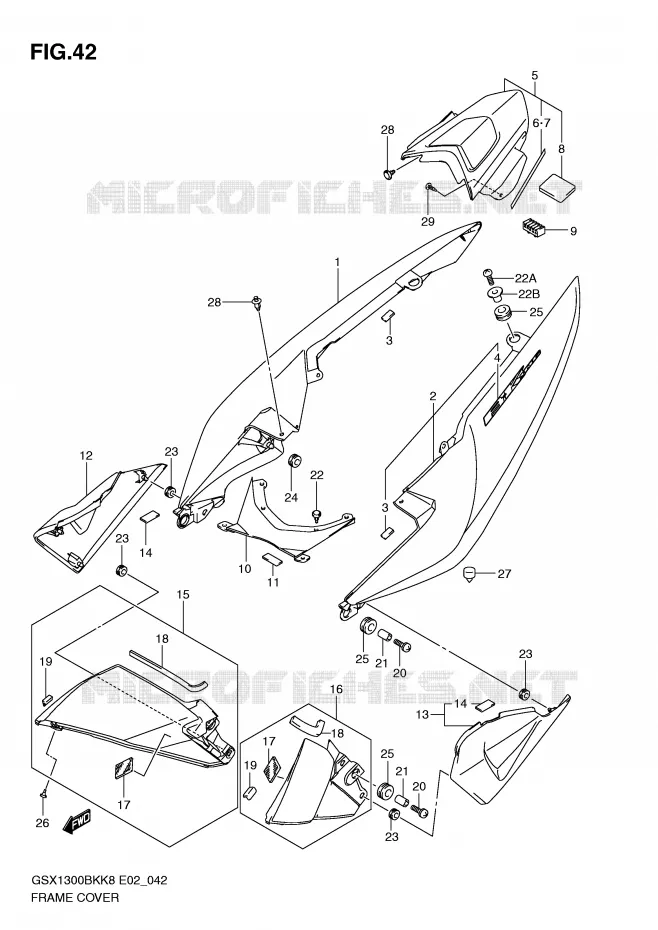 CARENAGES (MODEL K8/K9) Suzuki MOTO 1300 B-KING 2010  GSX1300BKU2K8(E2)