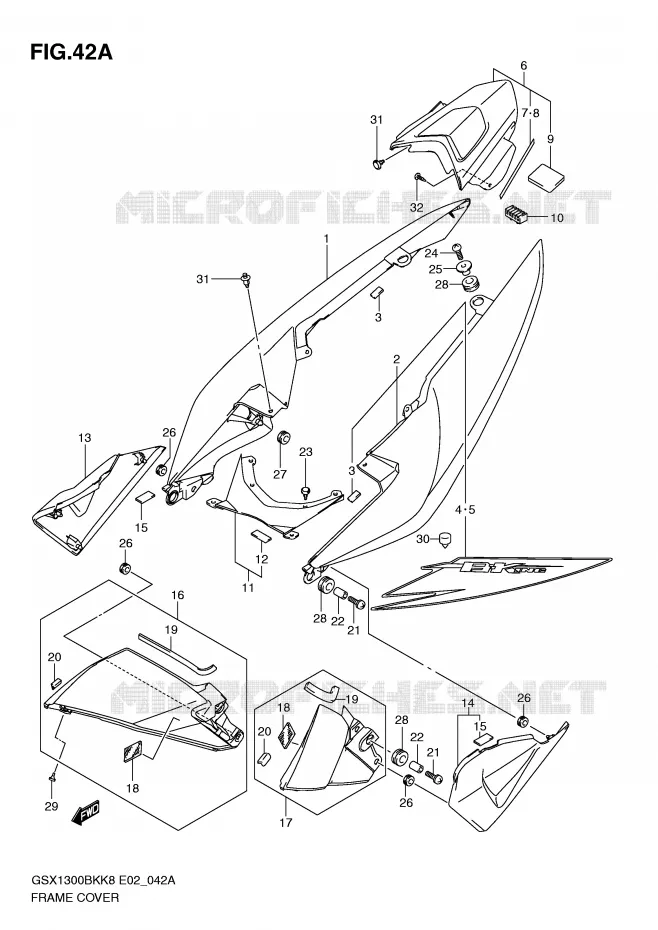 CARENAGES (MODEL L0) Suzuki MOTO 1300 B-KING 2012  GSX1300BKU2K8(E2)