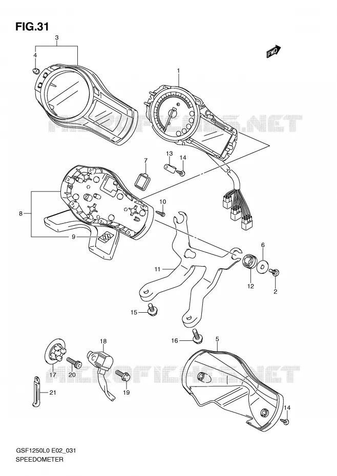 COMPTEUR (GSF1250L0) Suzuki MOTO 1250 BANDIT-N 2010  GSF1250L0(E2)