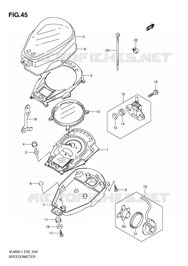 COMPTEUR (VL800CUEL1 E19) Suzuki MOTO 800 VOLUSIA 2011  VL800CUEL1(E2)