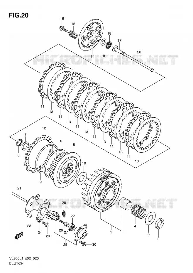 EMBRAYAGE Suzuki MOTO 800 VOLUSIA 2011  VL800CL1(E2)