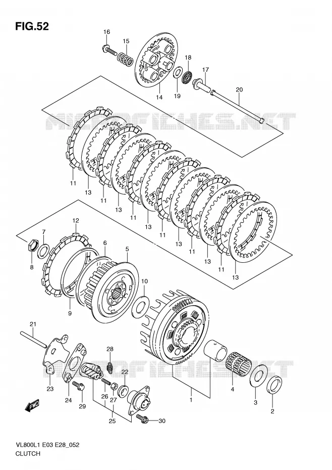 EMBRAYAGE Suzuki MOTO 800 VOLUSIA 2011  VL800CL1(E3/E28)