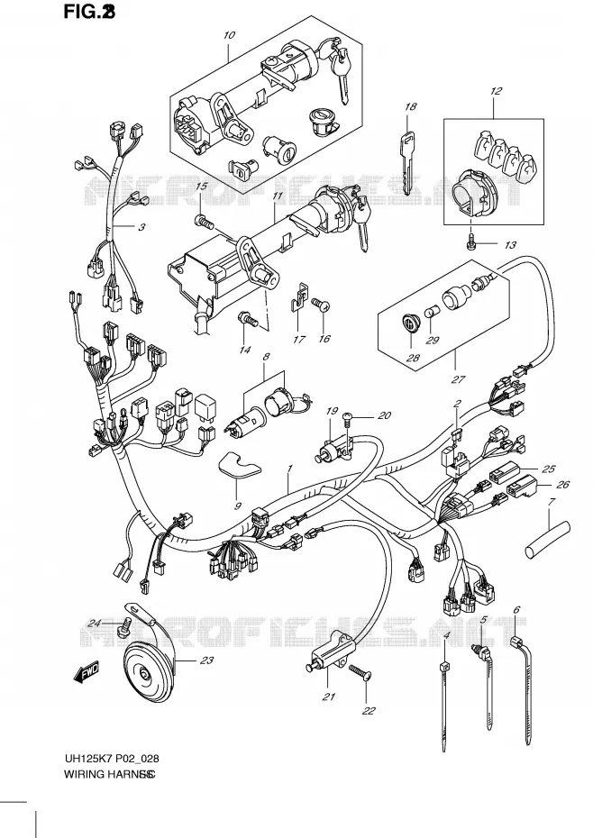 FAISCEAU ELECTRIQUE Suzuki SCOOTER 125 BURGMAN 2011  UH125GL0(P2)