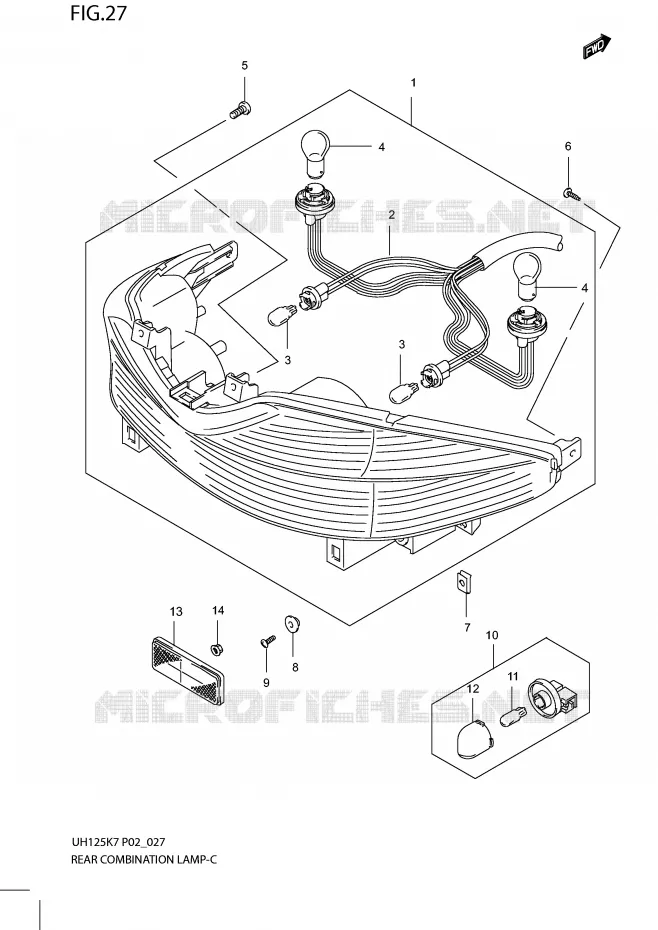 FEU ARRIERE Suzuki SCOOTER 125 BURGMAN 2012  UH125GL0(P2)