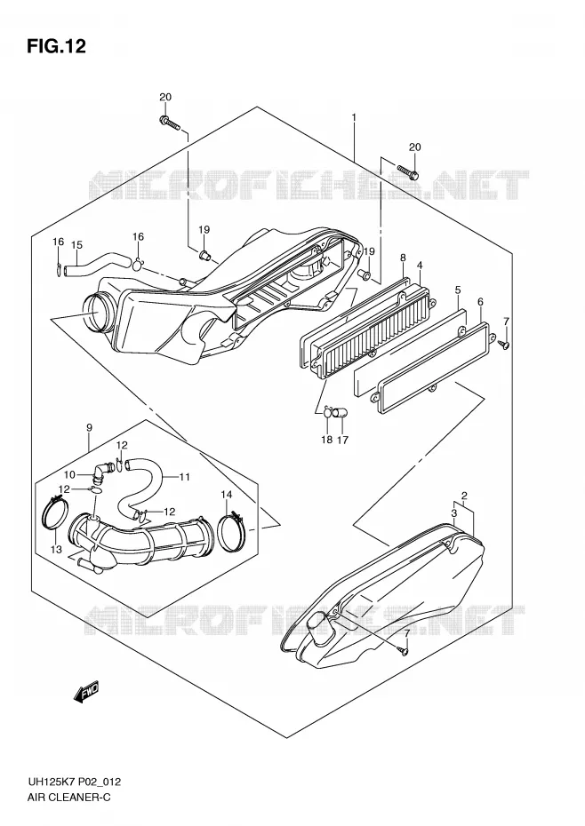 FILTRE A AIR Suzuki SCOOTER 125 BURGMAN 2011  UH125GL0(P2)