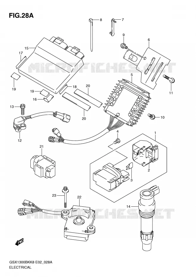 PARTIE ELECTRIQUE (P37) Suzuki MOTO 1300 B-KING 2012  GSX1300BKAU2K8(E2)
