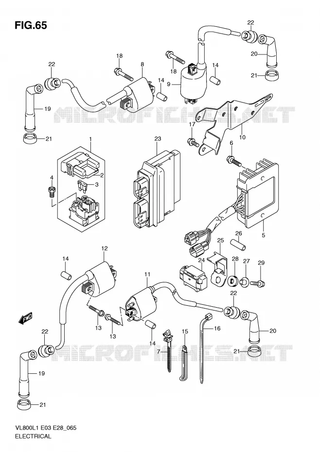 PARTIE ELECTRIQUE (VL800CL1 E33) Suzuki MOTO 800 VOLUSIA 2011  VL800L1(E3/E28)