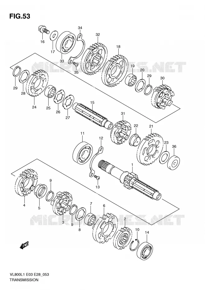 TRANSMISSION Suzuki MOTO 800 VOLUSIA 2011  VL800CL1(E3/E28)