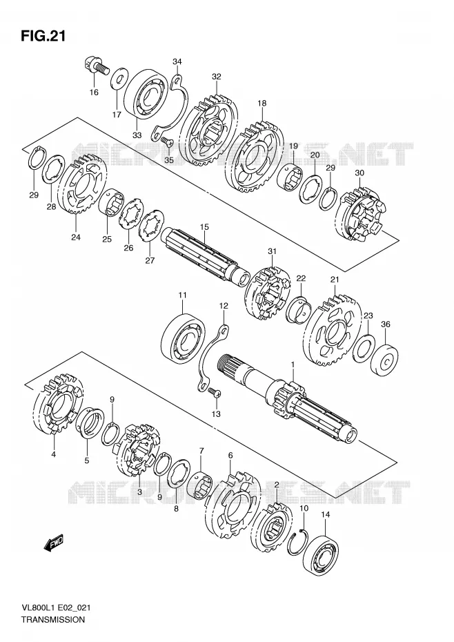 TRANSMISSION Suzuki MOTO 800 VOLUSIA 2011  VL800L1(E2)