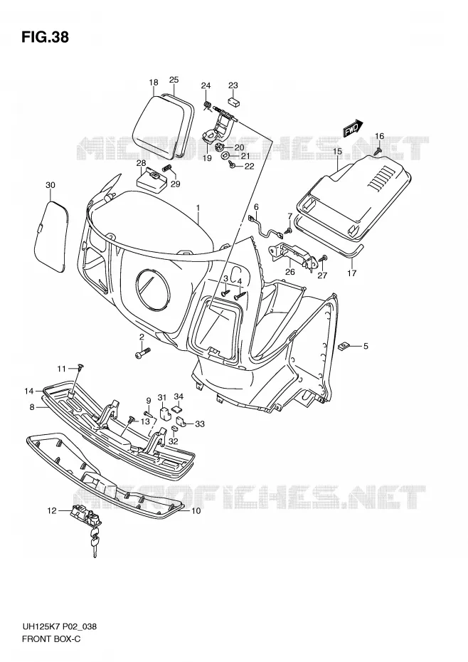 VIDE POCHE Suzuki SCOOTER 125 BURGMAN 2007  UH125K7(P2)