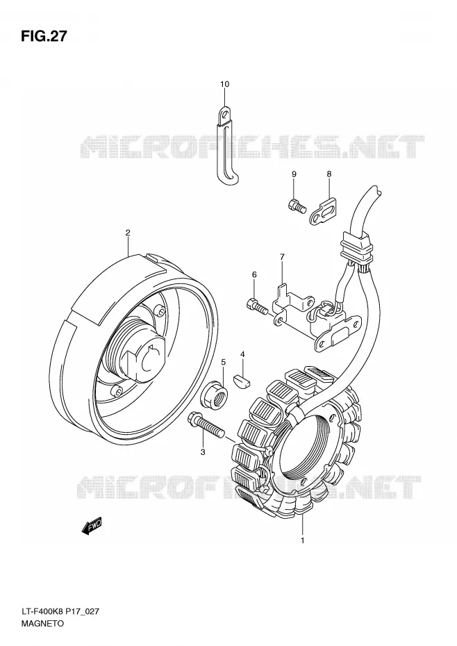 ALLUMAGE ROTOR - STATOR (MODEL K8/K9) Suzuki QUAD 400 KINGQUAD 2009  LT-F400K9(P17)